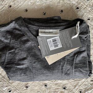 NWT Icebreaker Merino Wool Granary Short Sleeve Pocket Tee Large Grey $90
